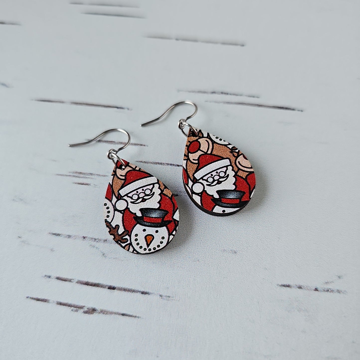 Christmas Icons Print Earrings (8 styles)