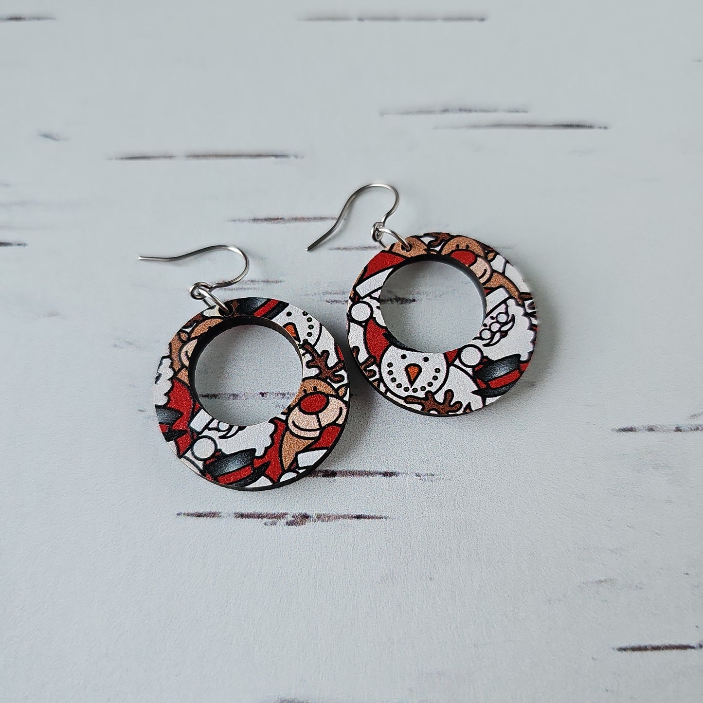 Christmas Icons Print Earrings (8 styles)