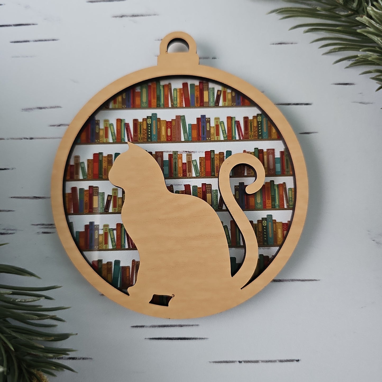 Cat Ornament - Translucent Bookshelves