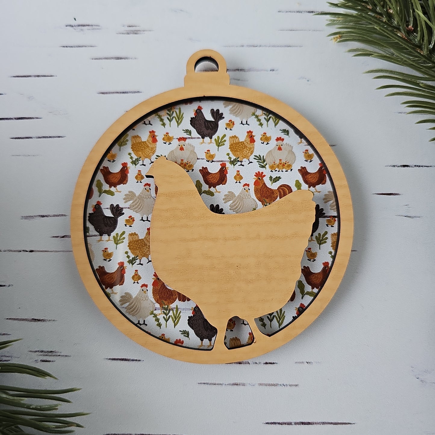 Chicken Suncatcher Ornament - Translucent Chickens