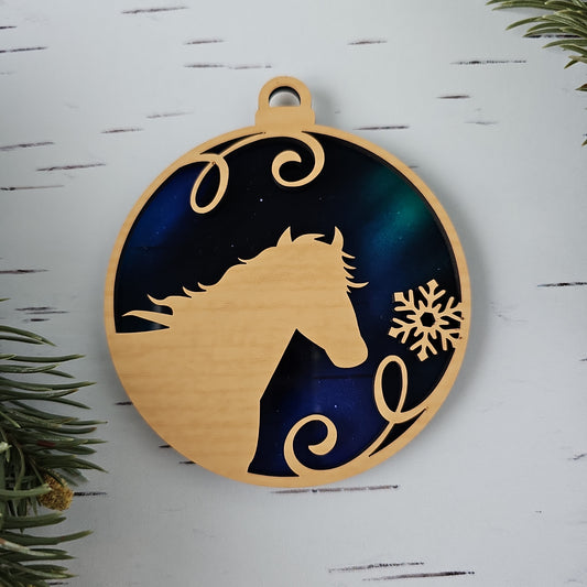 Horse Ornament - Translucent Northern Lights