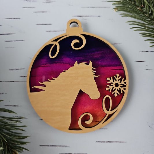 Horse Ornament - Translucent Sunset