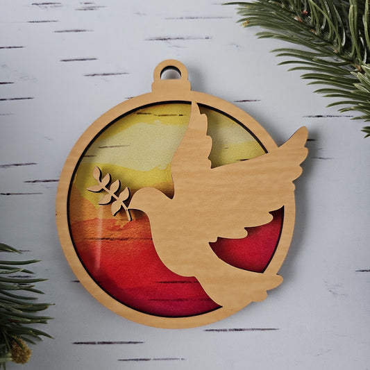 Dove Ornament - Translucent Sunrise