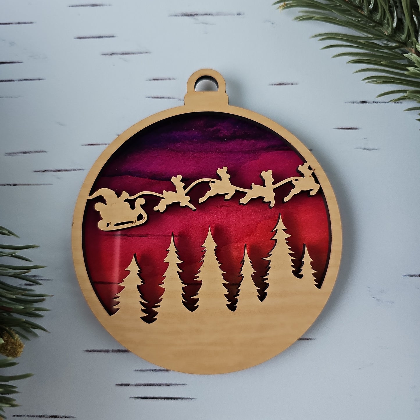 Santa Ornament - Translucent Sunset