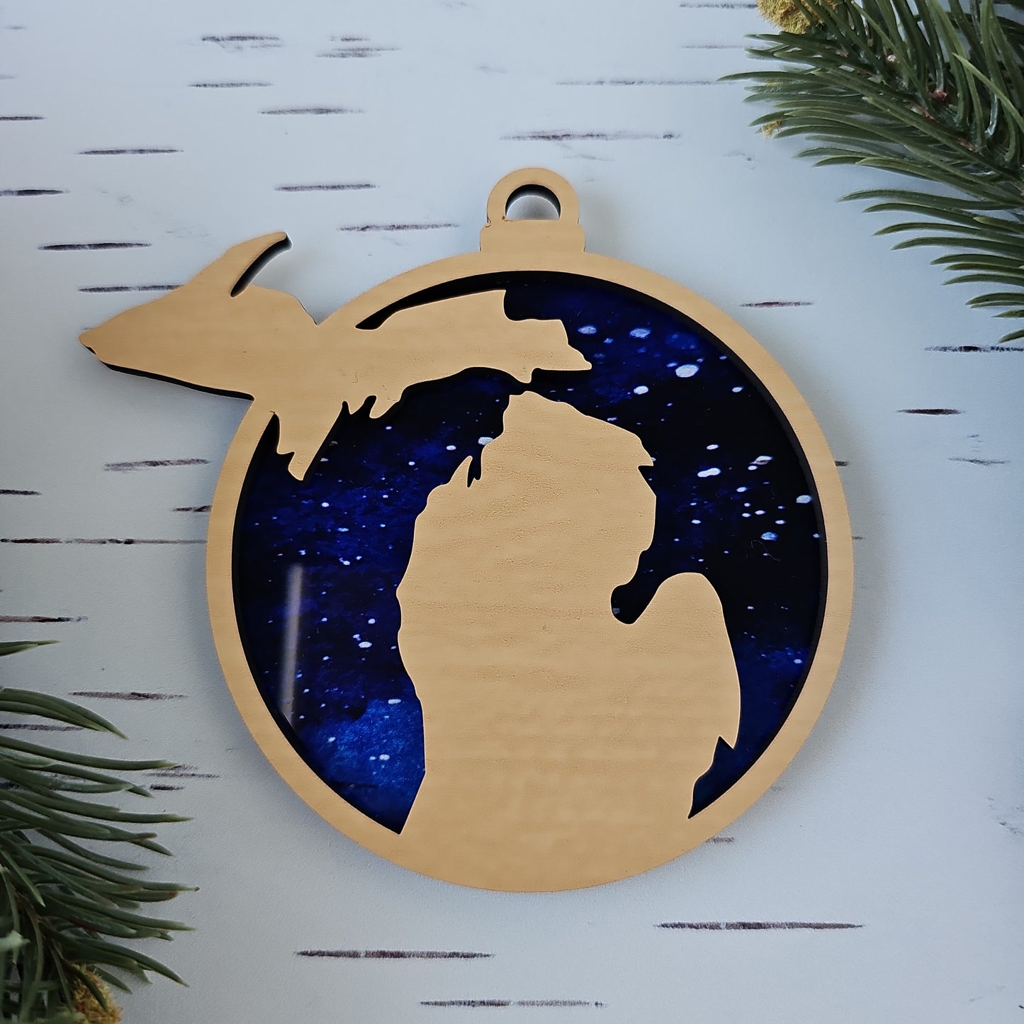 Michigan Ornament - Translucent Watercolor Sky