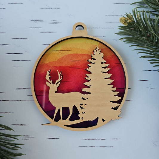 Deer Ornament - Translucent Sunrise