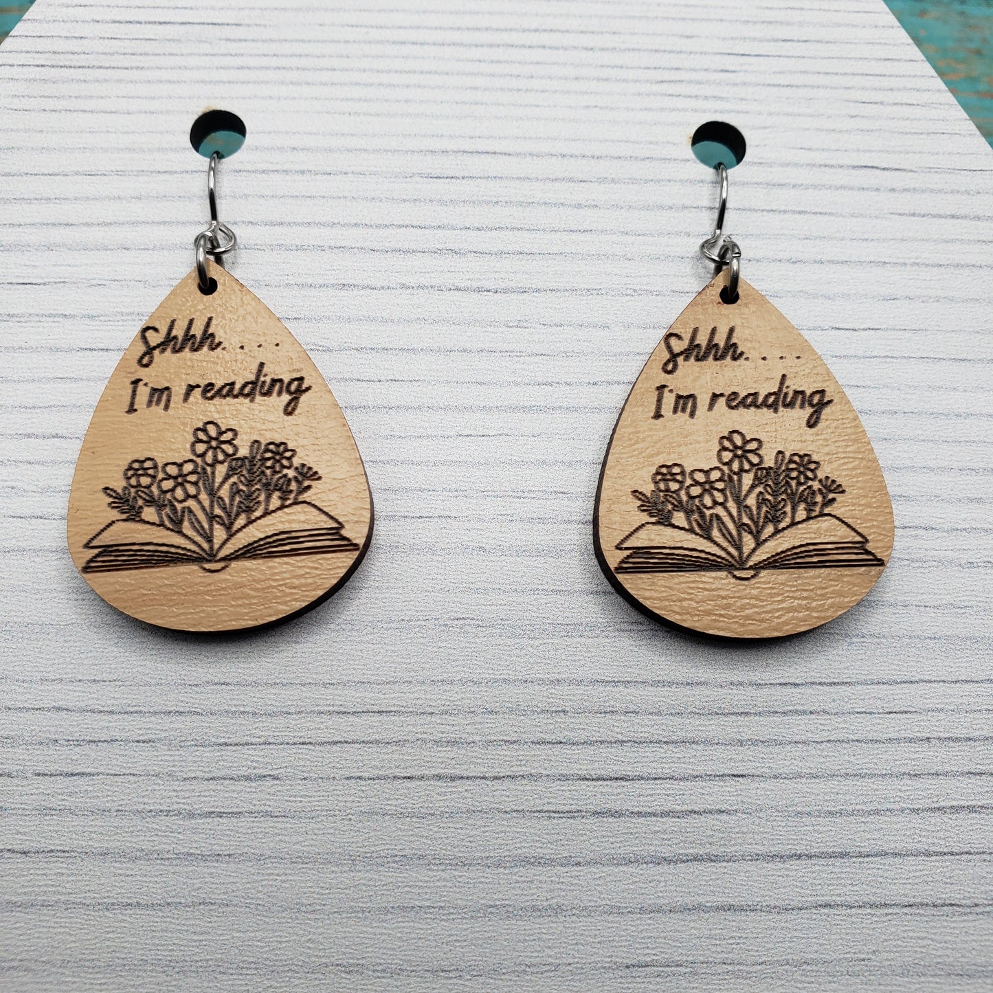 Wooden Booklovers Earrings