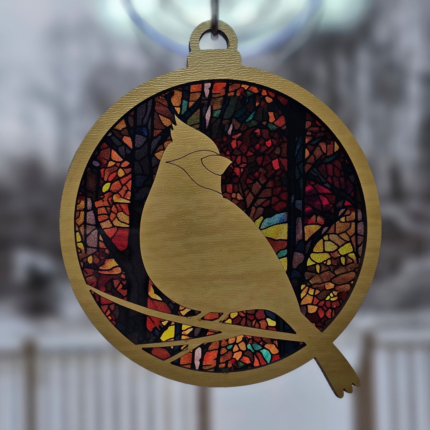 Cardinal Ornament - Translucent Stained Glass Trees