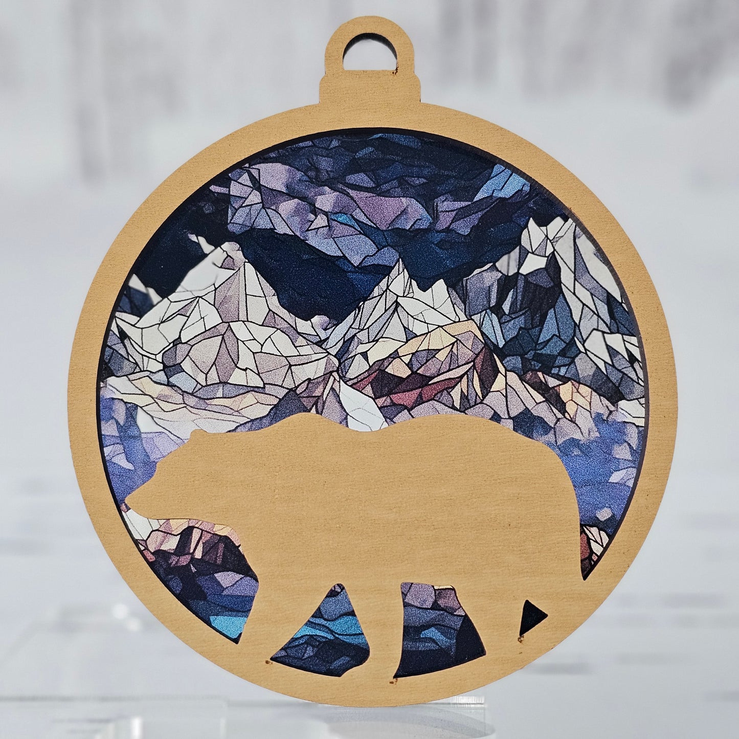 Bear Suncatcher Ornament - Translucent Mountains
