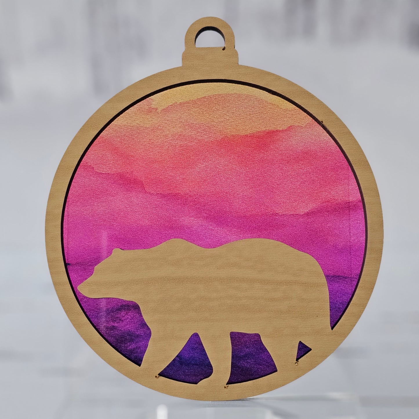 Bear Suncatcher Ornament - Translucent Sunrise