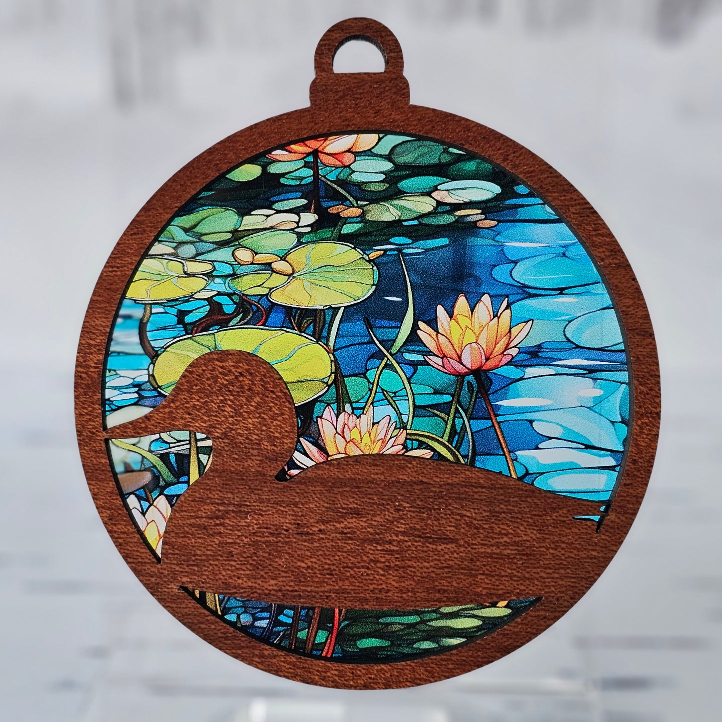 Duck Ornament - Translucent Lily Pads