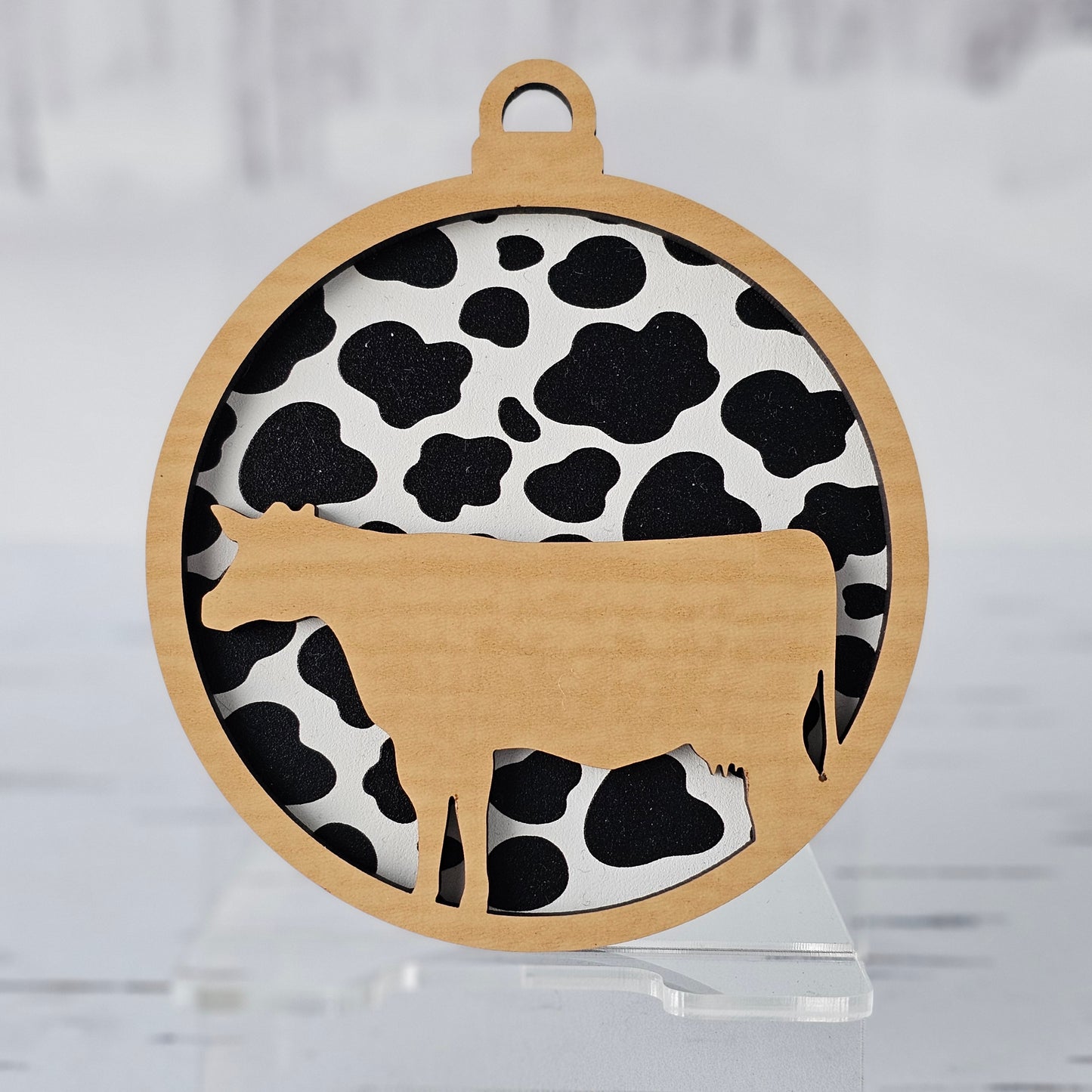 Cow Ornament - Opaque Cow Print