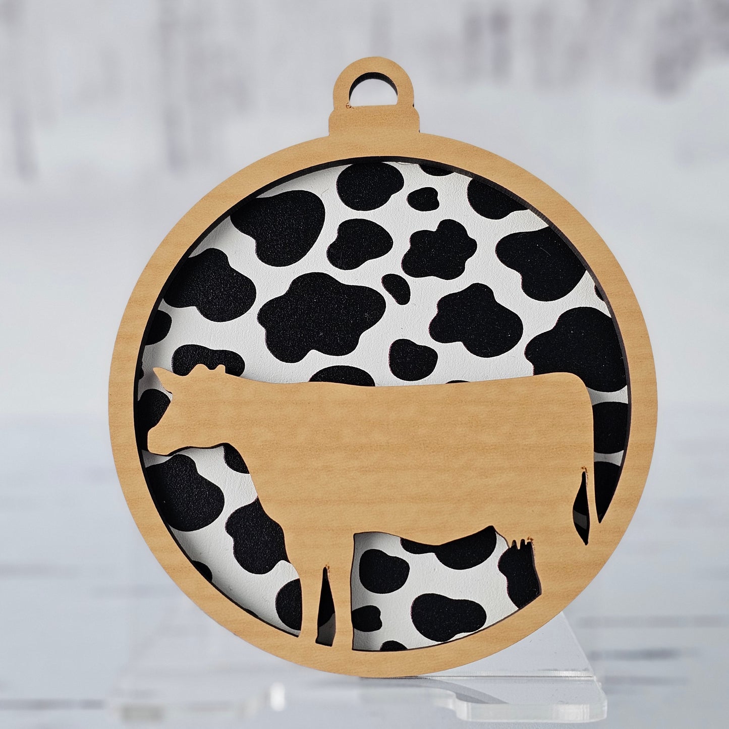 Cow Ornament - Opaque Cow Print