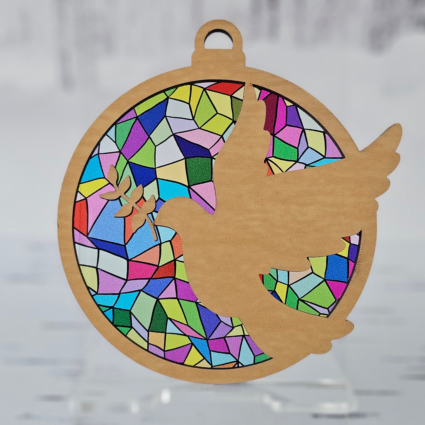 Dove Ornament - Translucent Traditional Stained Glass