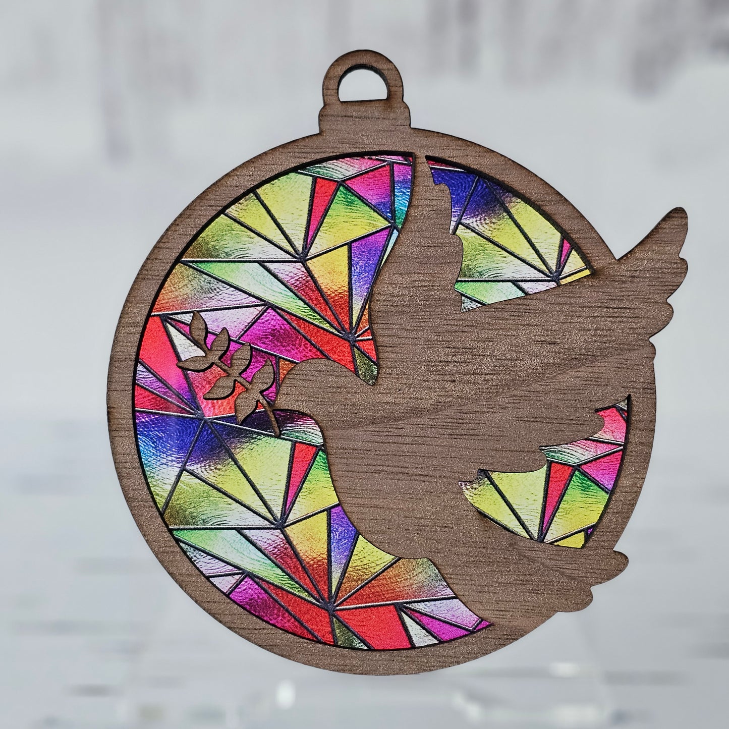 Dove Ornament - Translucent Triangular Stained Glass