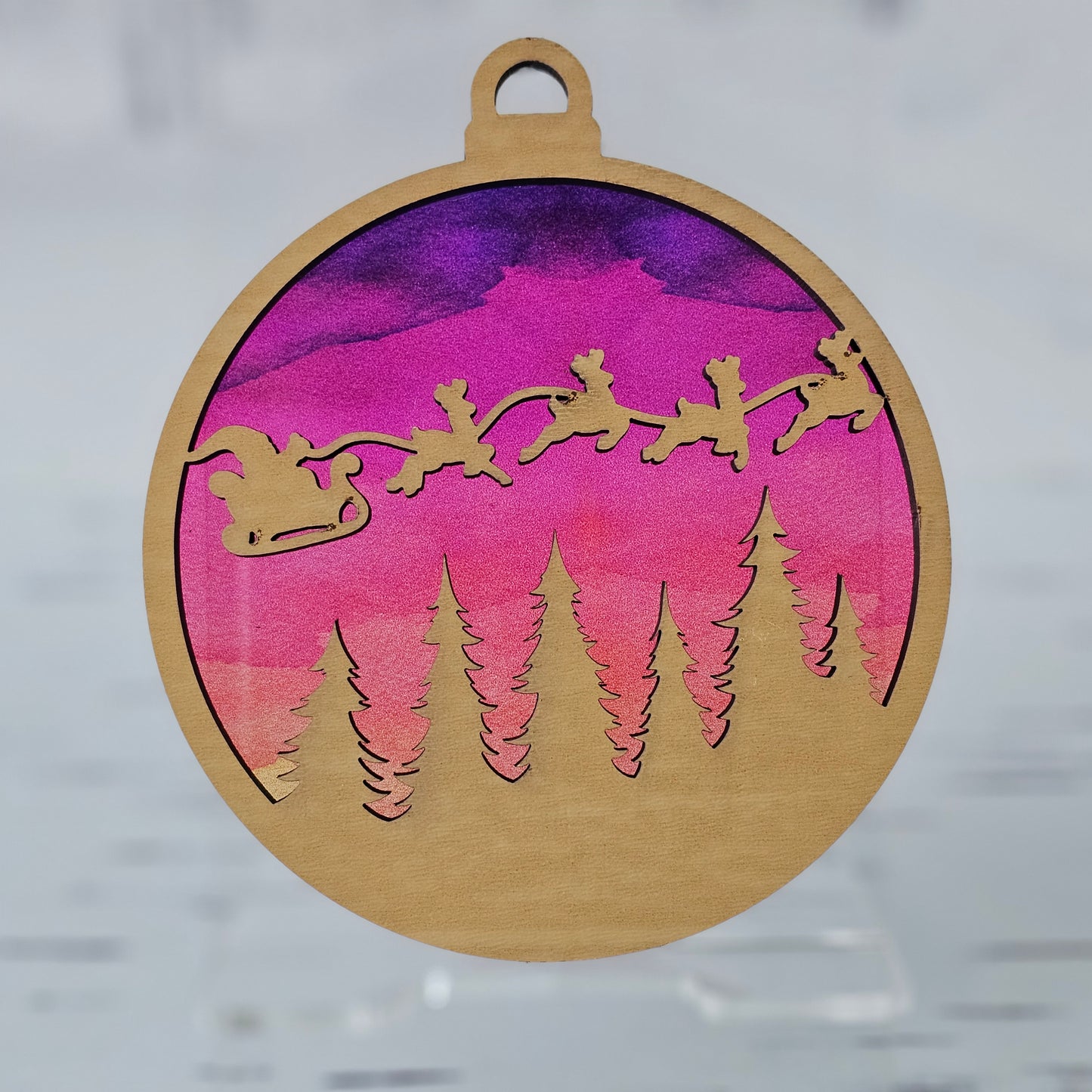 Santa Ornament - Translucent Sunset