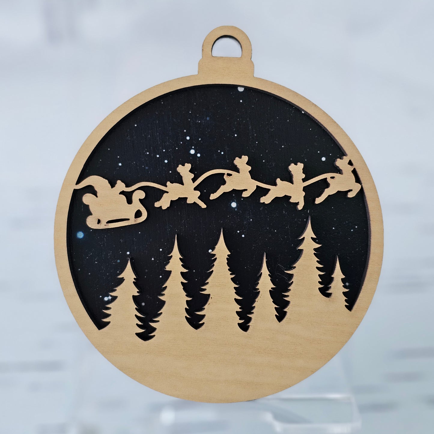 Santa Ornament - Opaque Midnight Sky