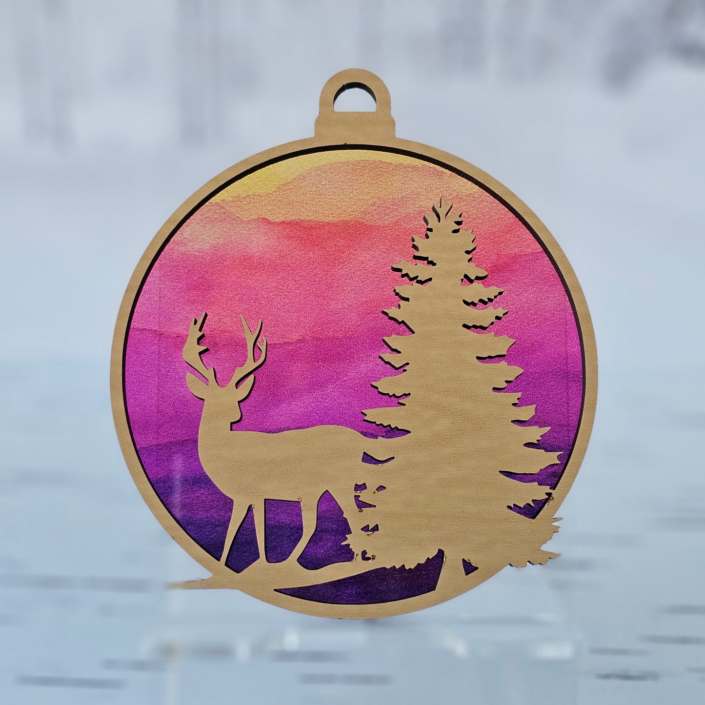 Deer Ornament - Translucent Sunrise