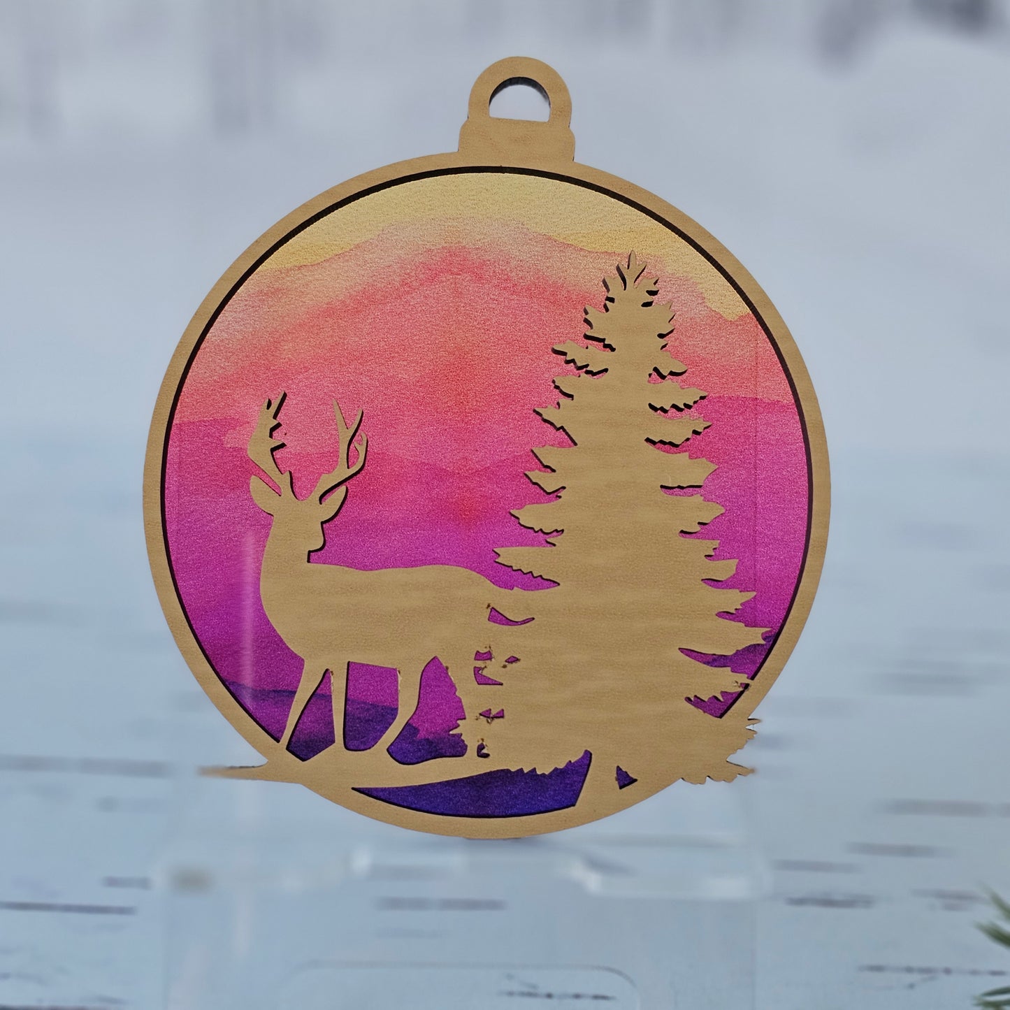 Deer Ornament - Translucent Sunrise