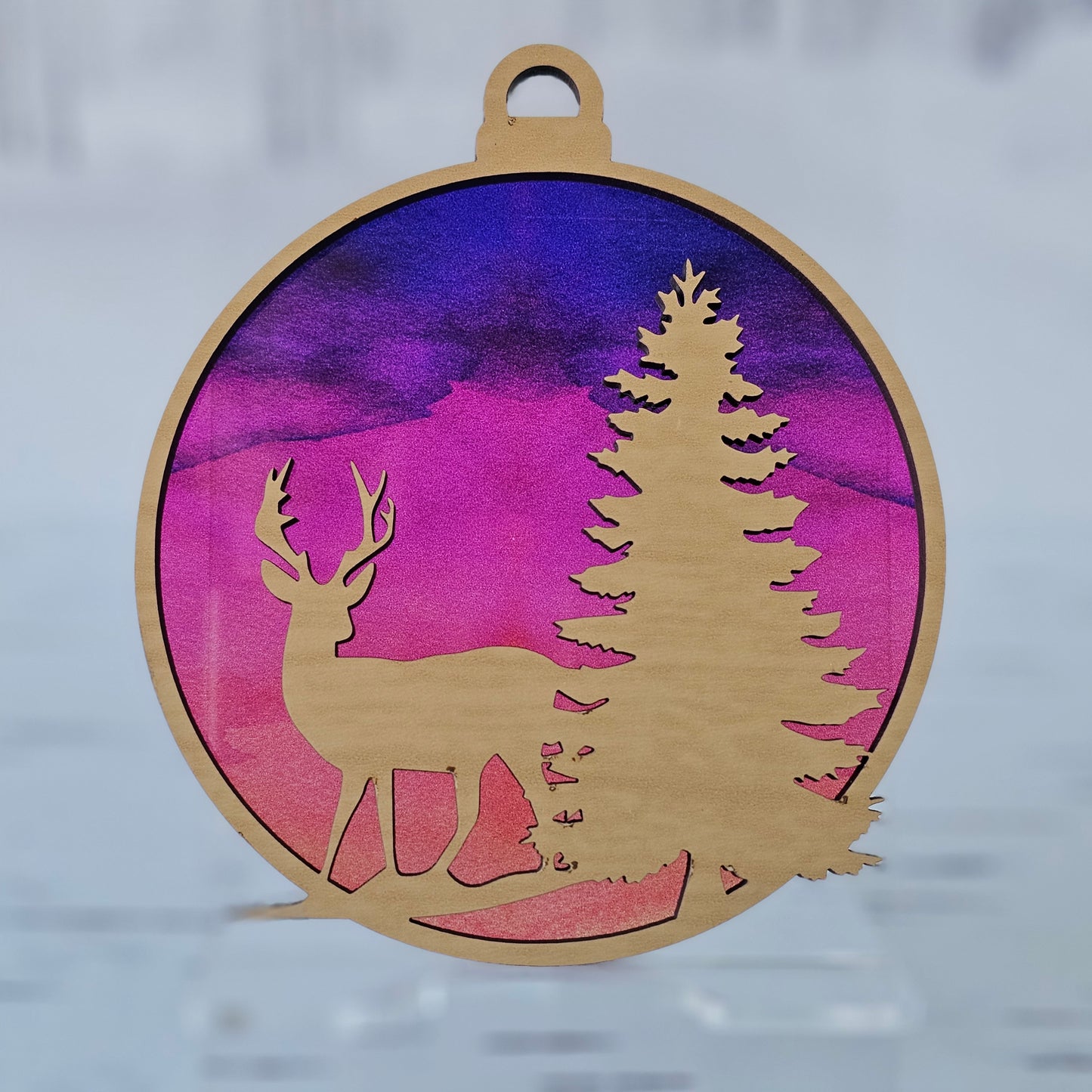 Deer Ornament - Translucent Sunset