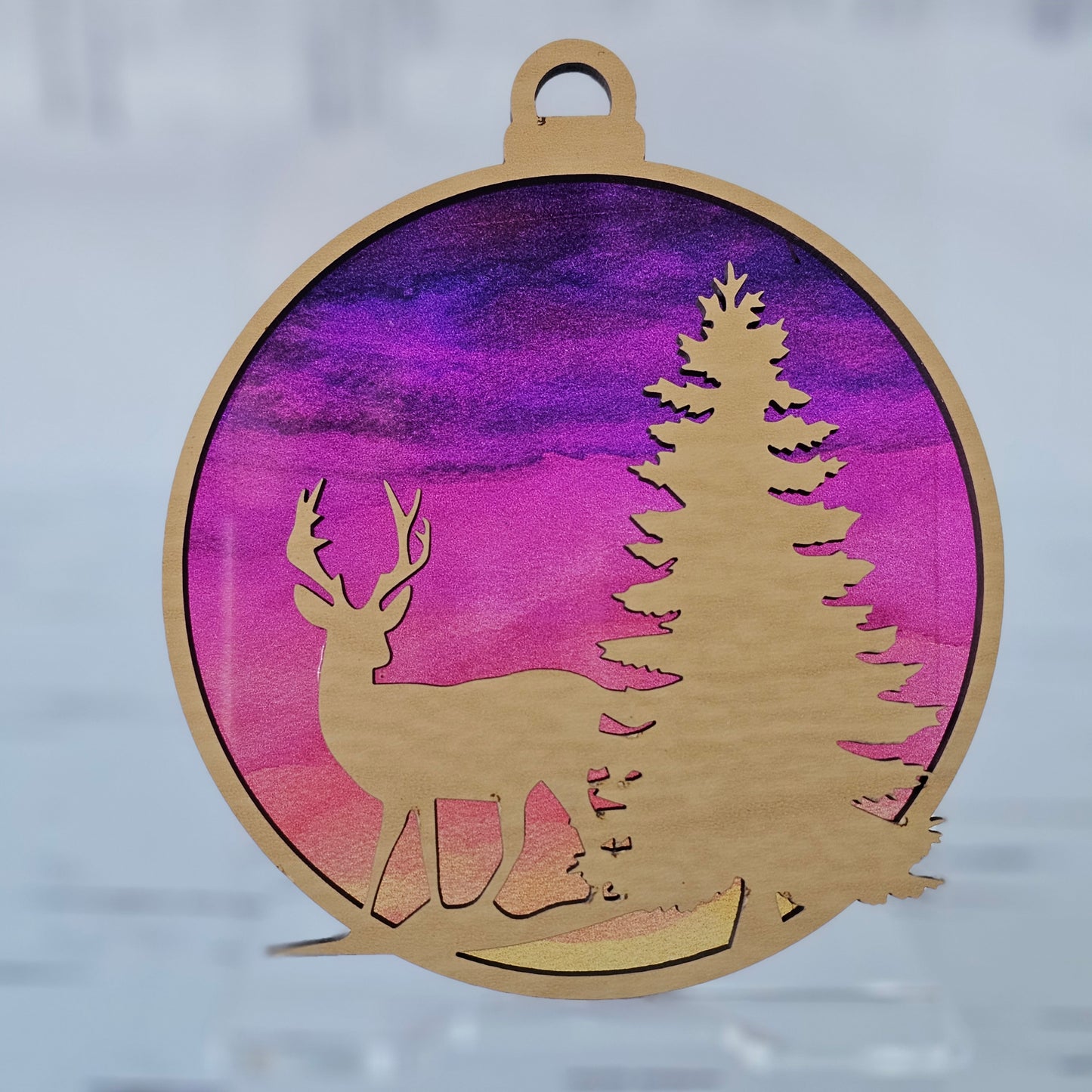 Deer Ornament - Translucent Sunset