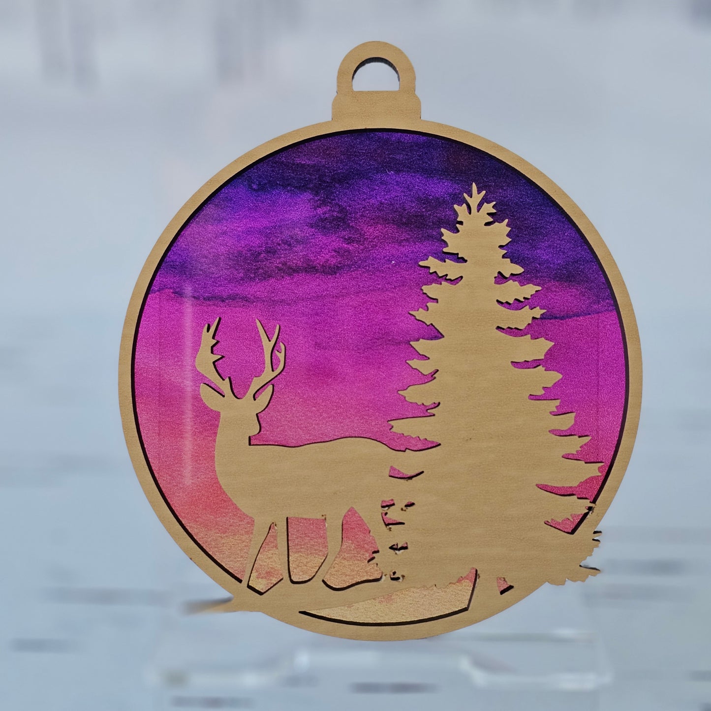 Deer Ornament - Translucent Sunset