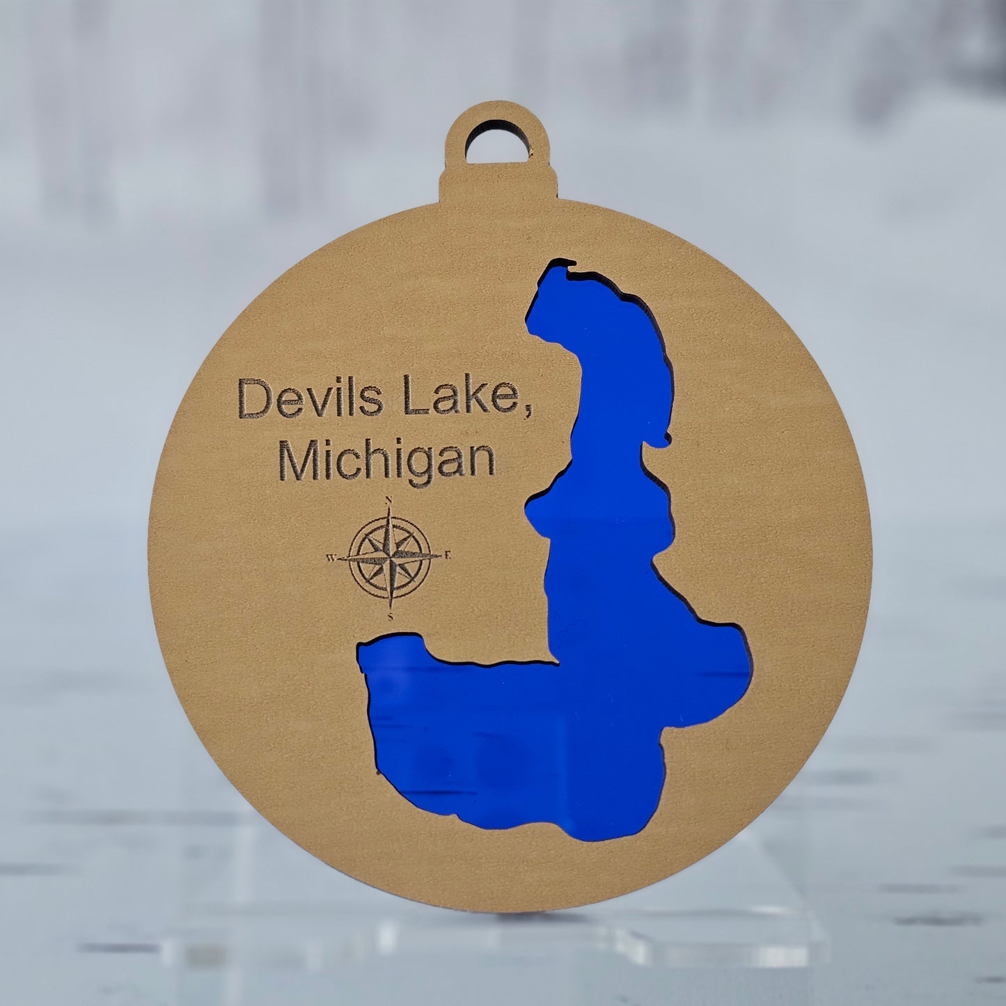 Devils Lake Ornament - Translucent Blue