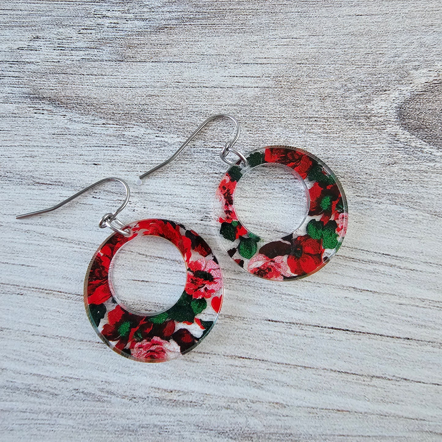 Rose Print Earrings (8 styles)