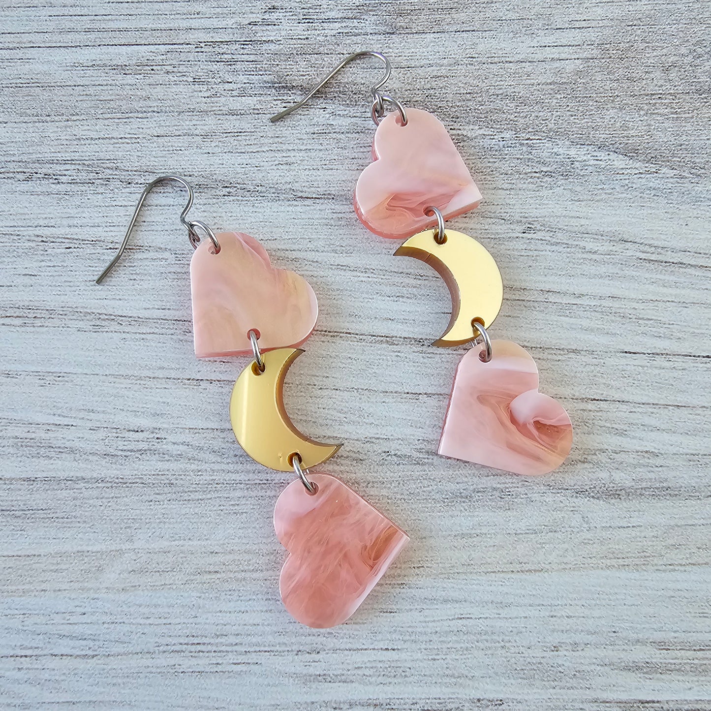 “Love You To The Moon And Back” Heart Earrings