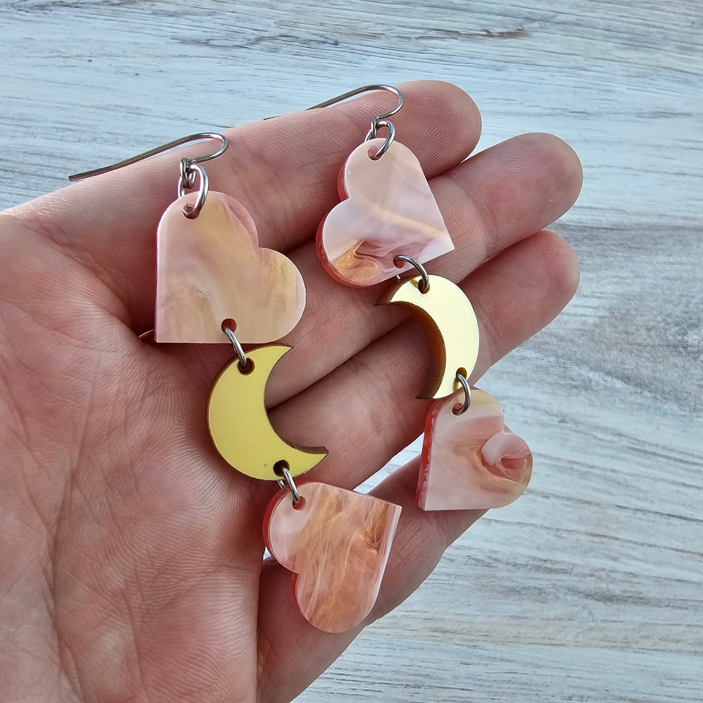 “Love You To The Moon And Back” Heart Earrings