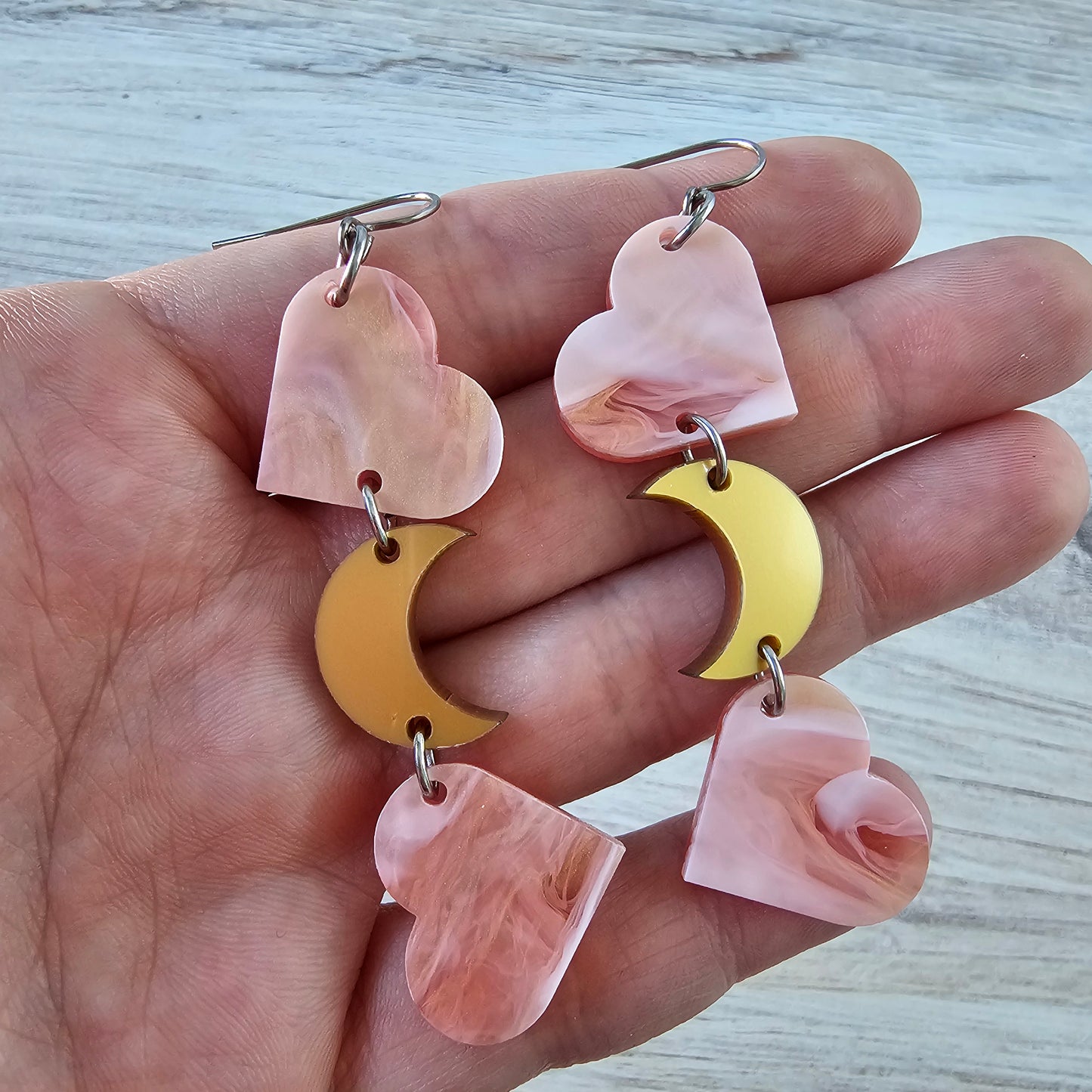 “Love You To The Moon And Back” Heart Earrings