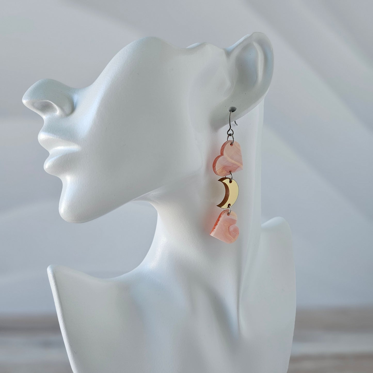 “Love You To The Moon And Back” Heart Earrings