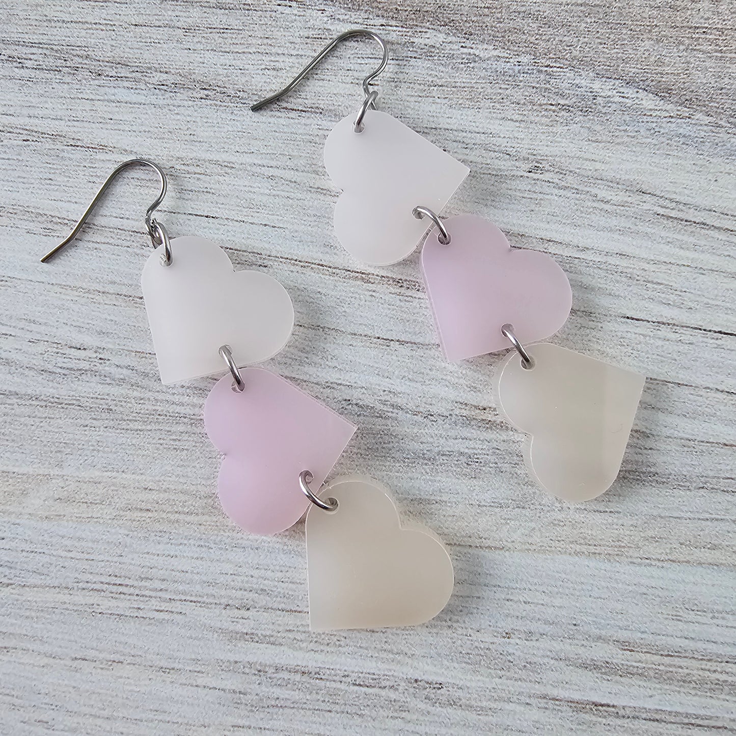 Color Changing Tumbling Heart Earrings