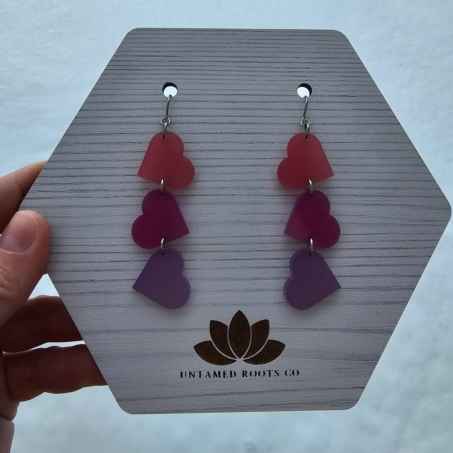 Color Changing Tumbling Heart Earrings