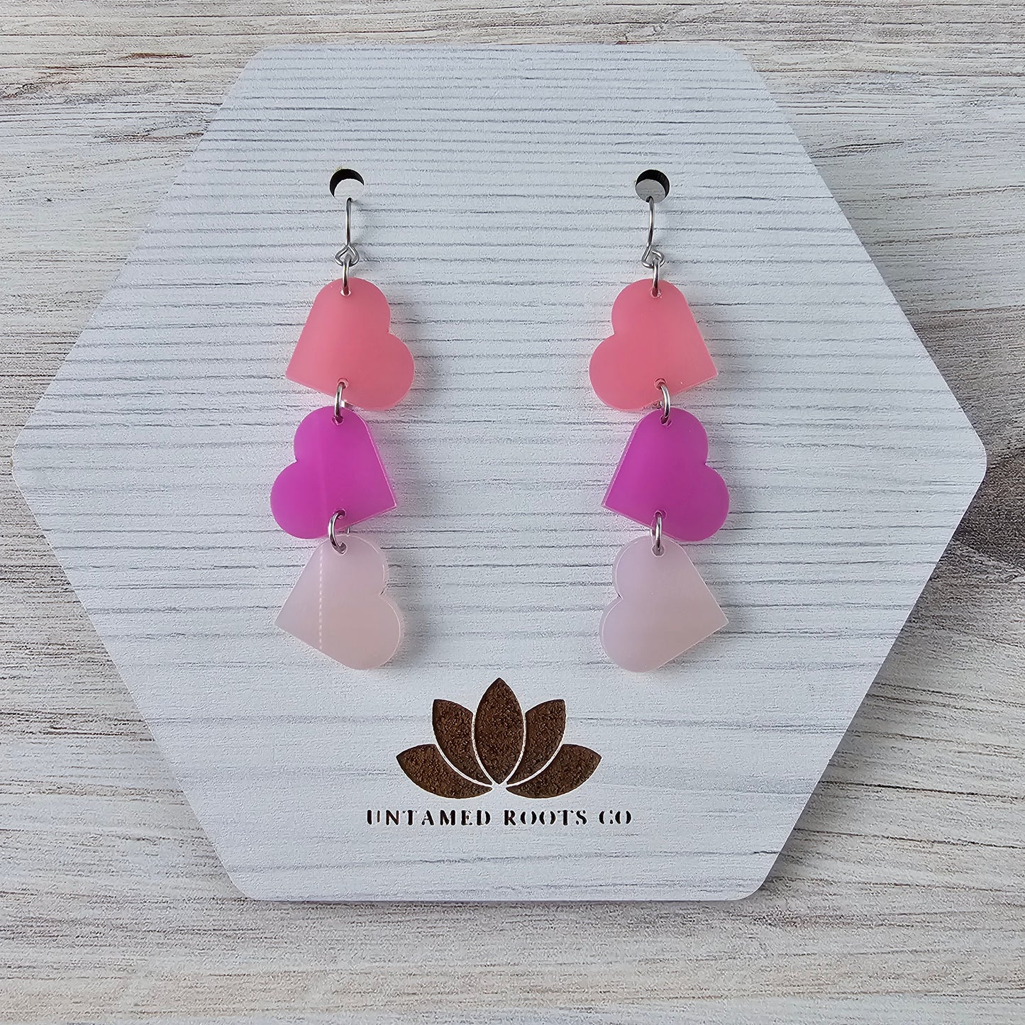 Color Changing Tumbling Heart Earrings