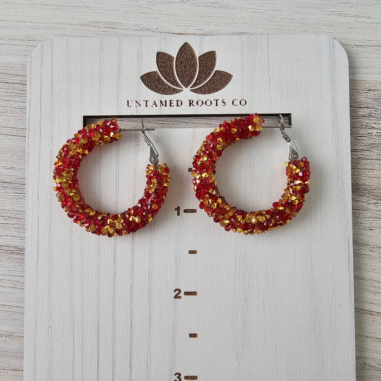 Red & Gold Chunky Glitter Hoops