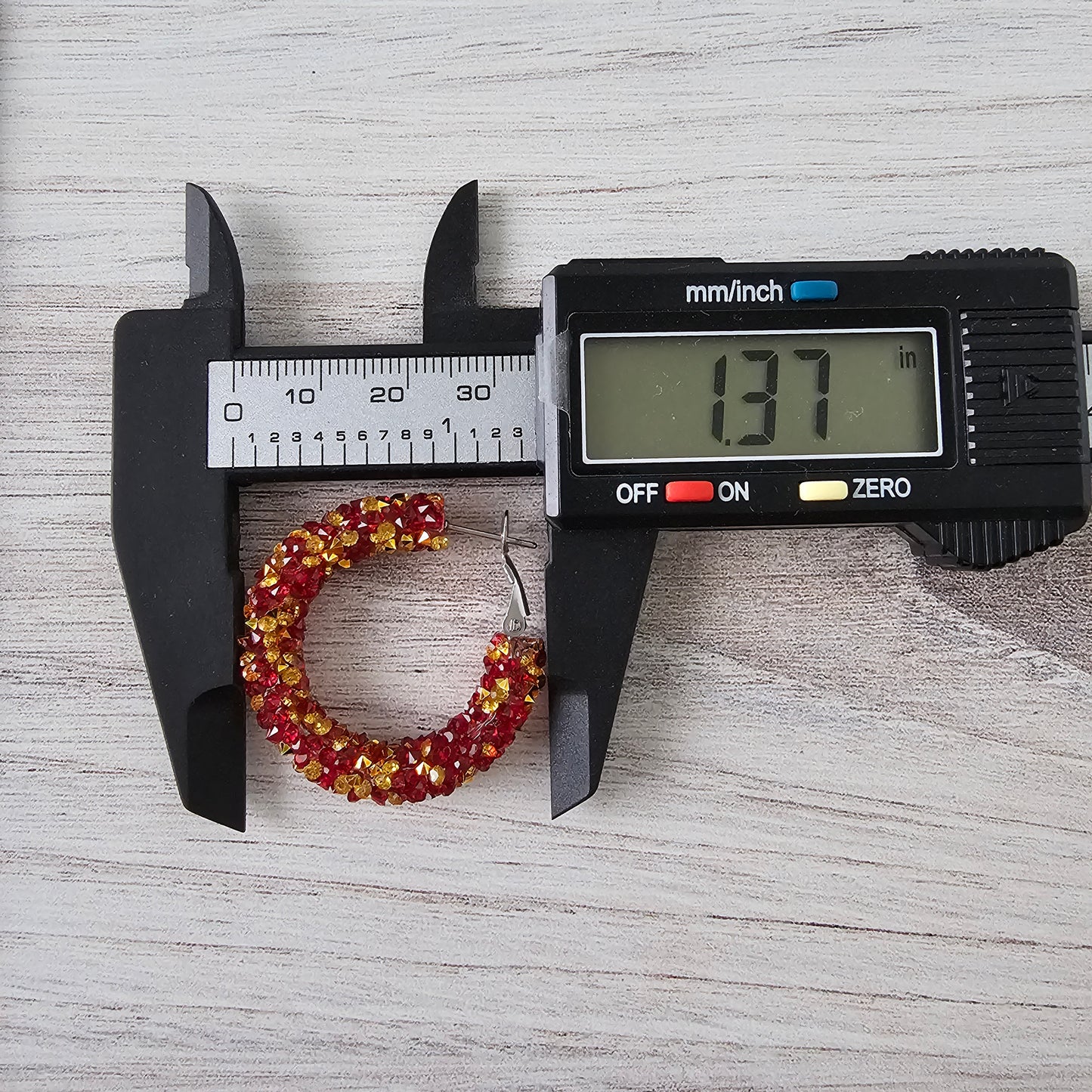 Red & Gold Chunky Glitter Hoops