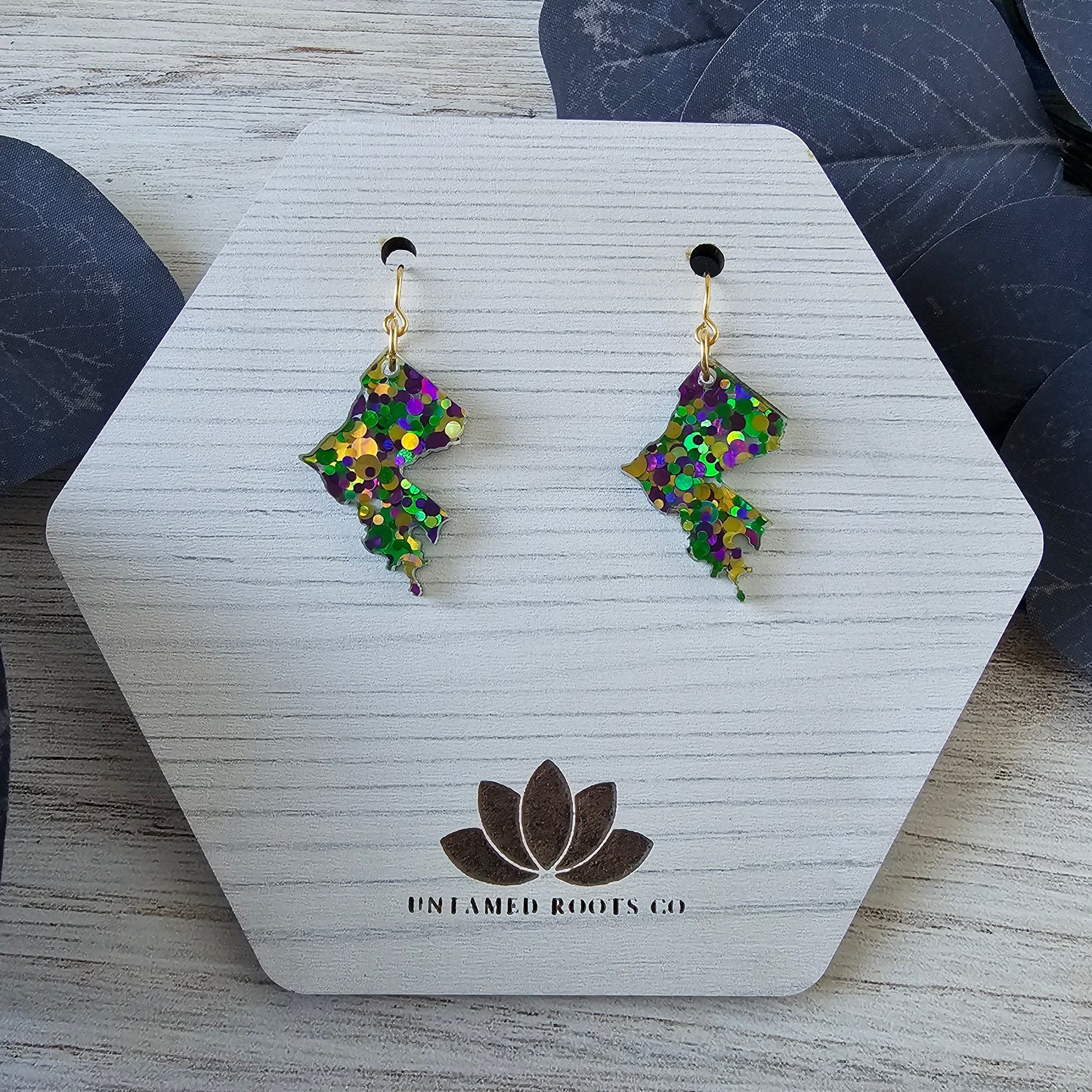 Louisiana Mardi Gras Earrings