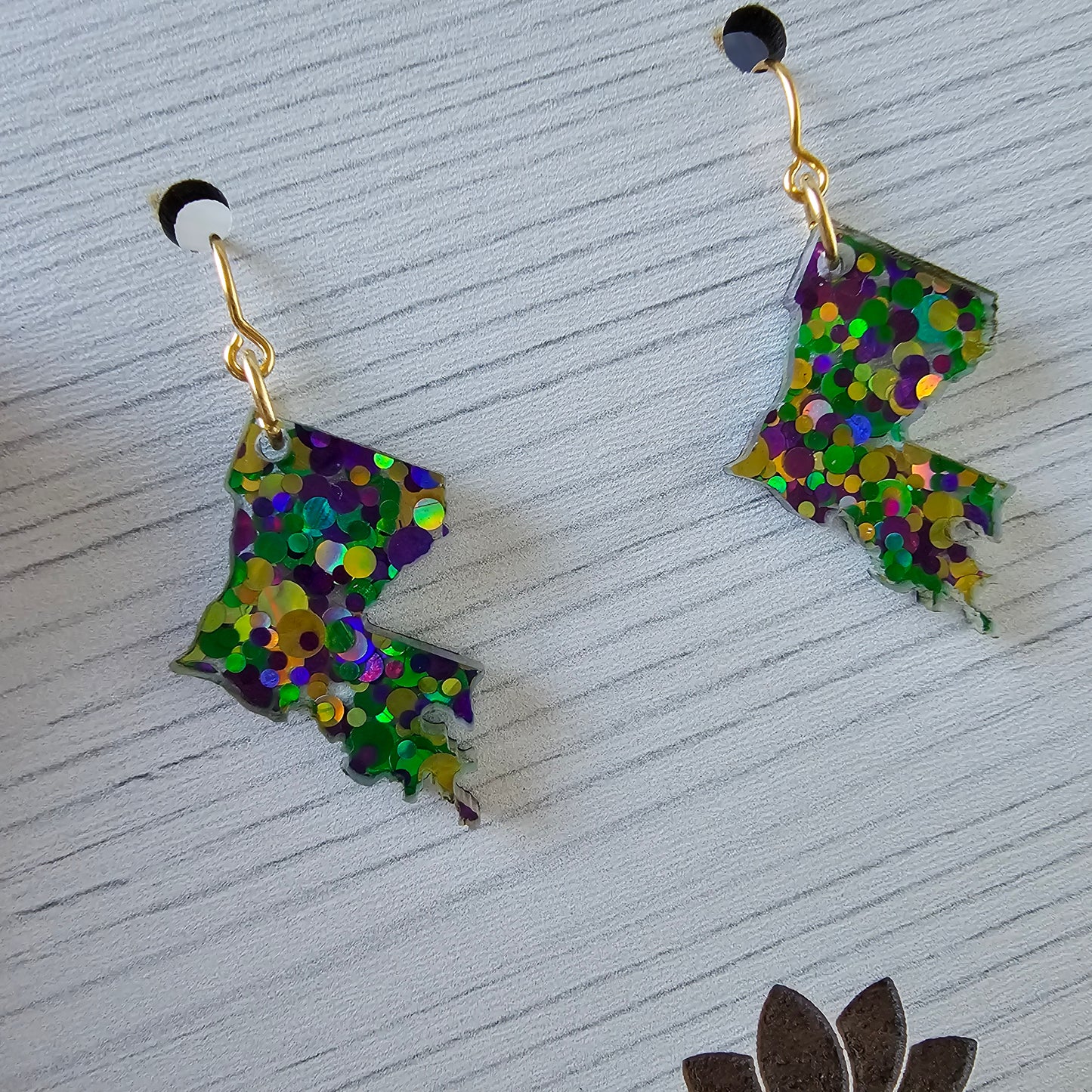 Louisiana Mardi Gras Earrings