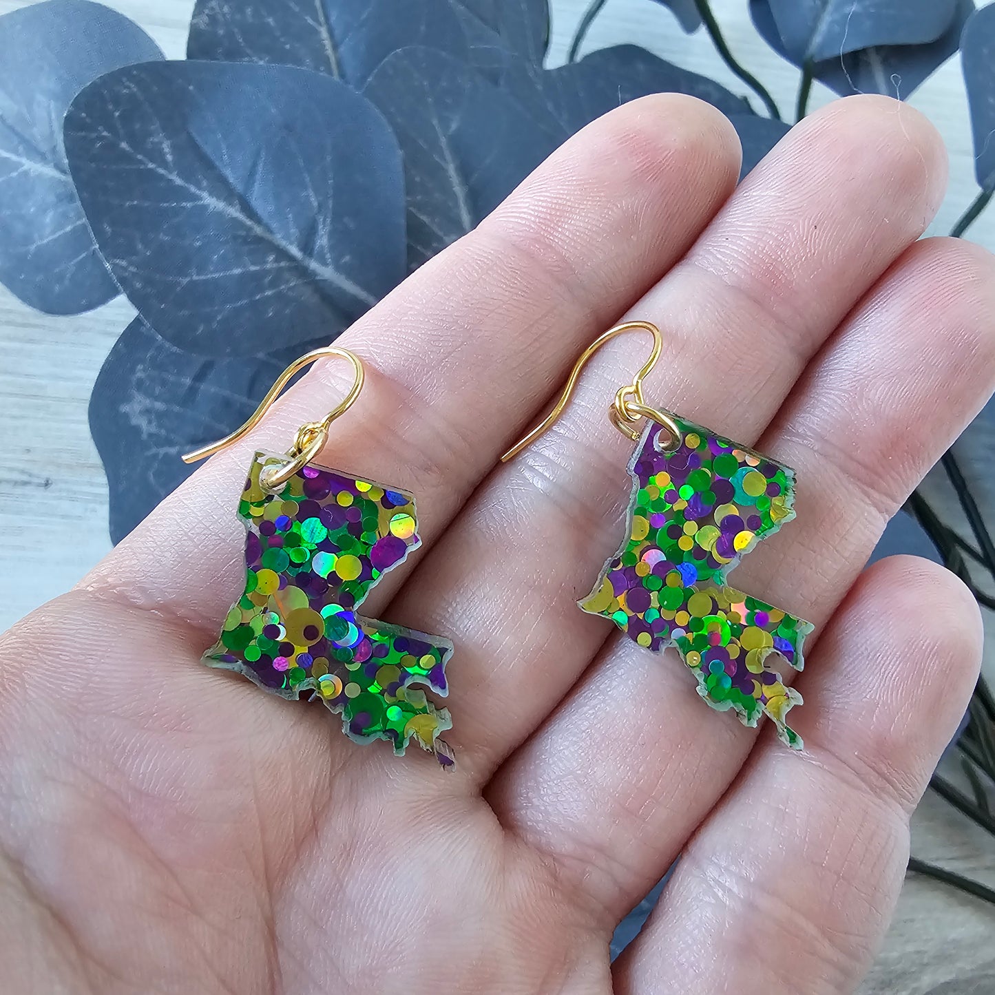 Louisiana Mardi Gras Earrings