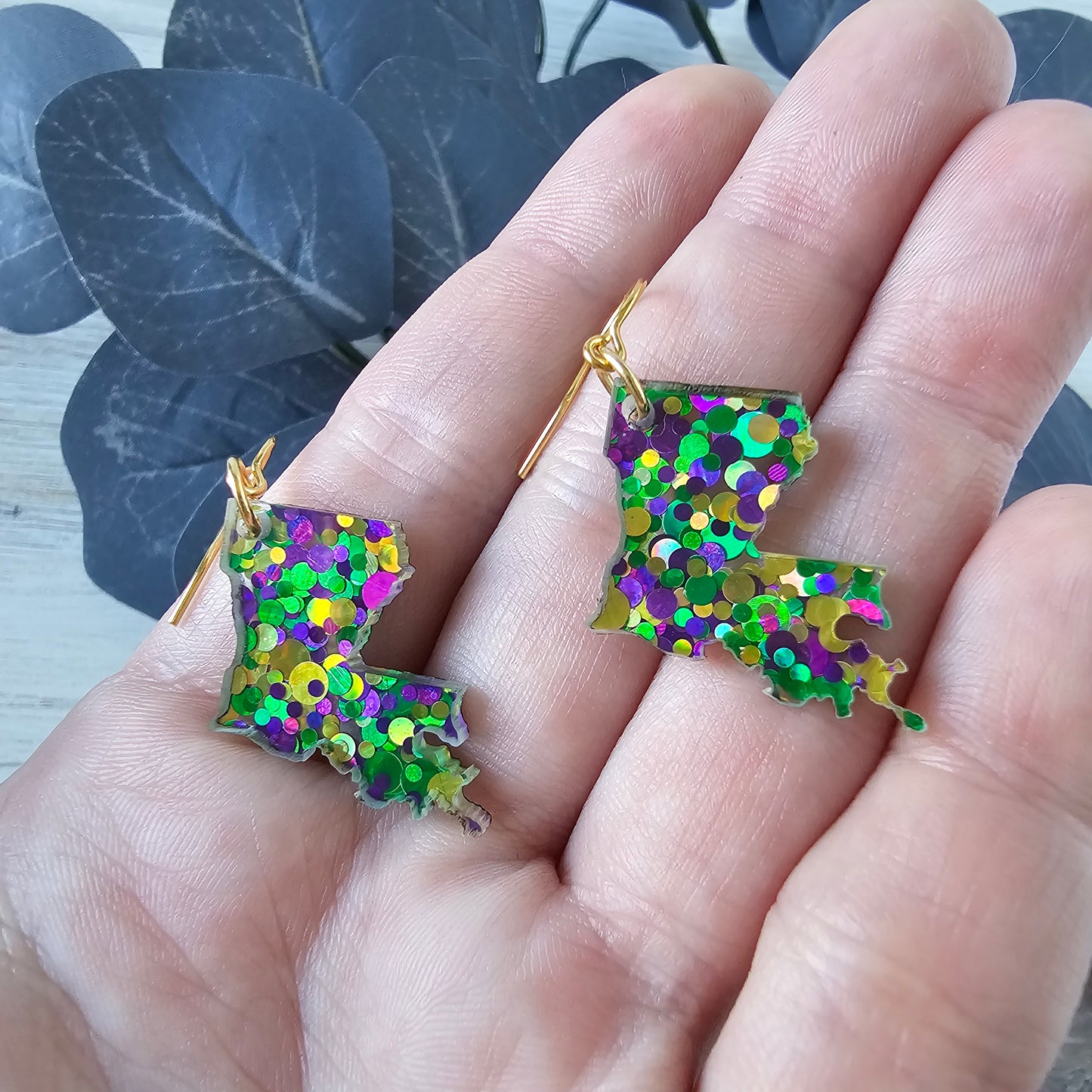 Louisiana Mardi Gras Earrings