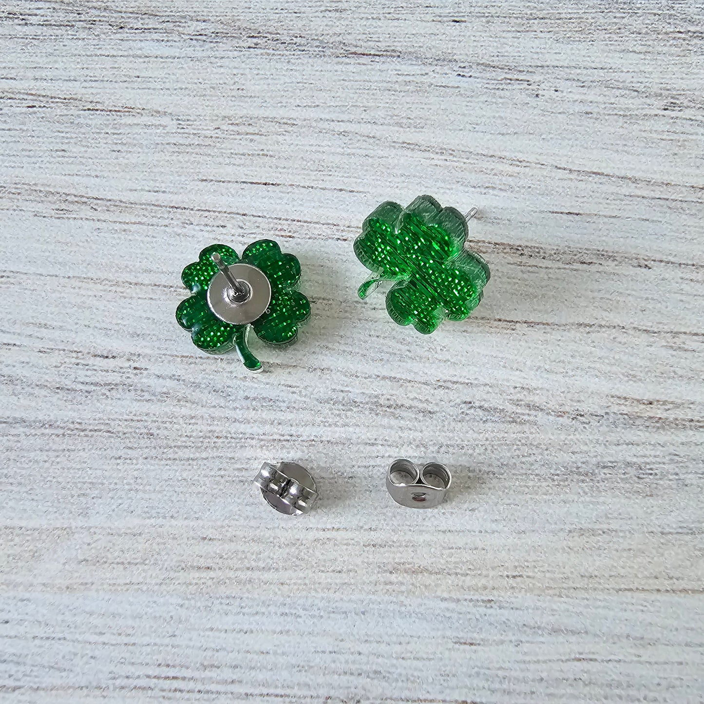 Shimmering Shamrock Stud Earrings