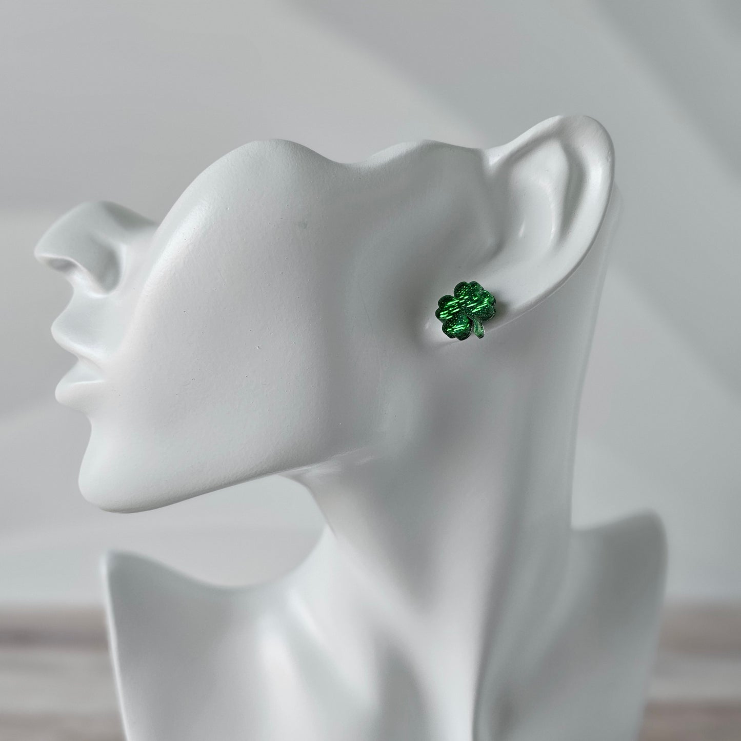 Shimmering Shamrock Stud Earrings