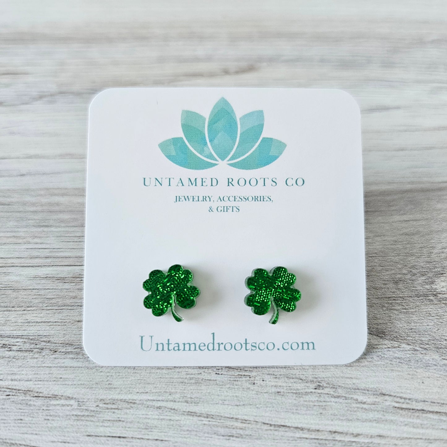 Shimmering Shamrock Stud Earrings