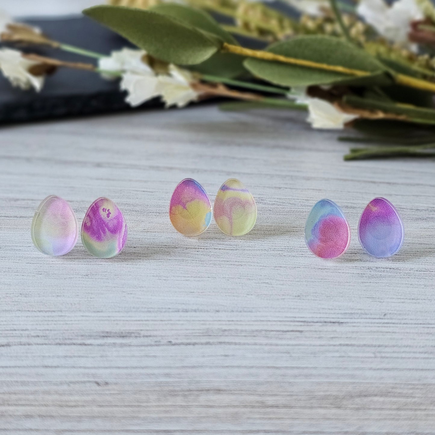 Tie Dye Easter Egg Studs