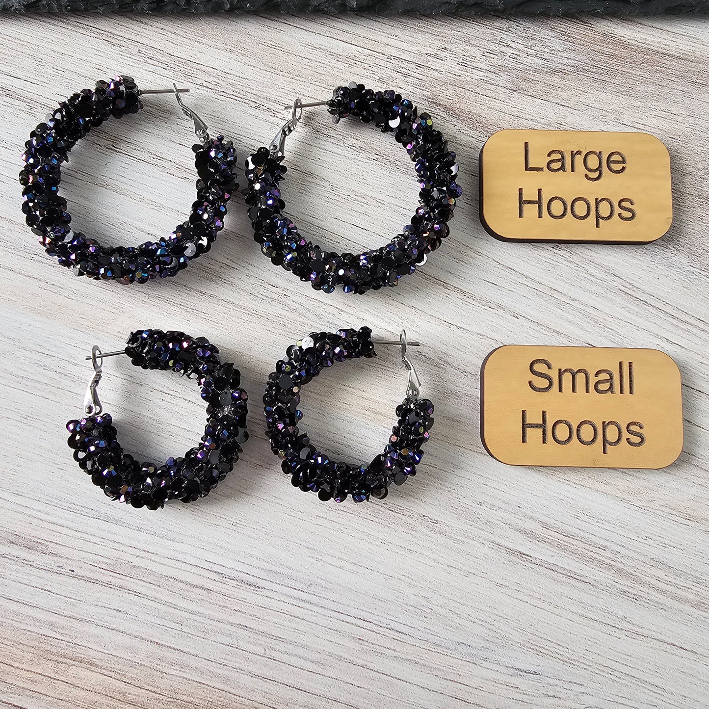 Black Super Chunky Glitter Hoop