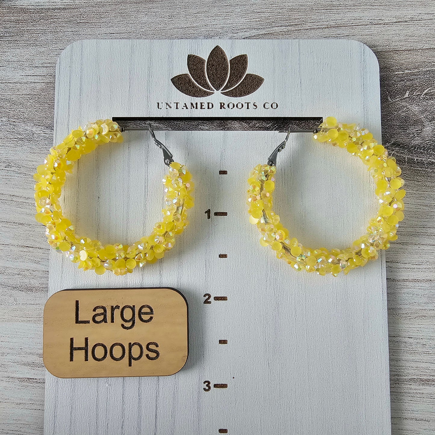 Yellow Super Chunky Glitter Hoops (2 sizes)