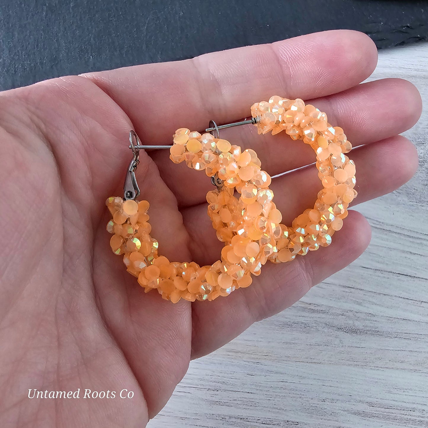 Light Orange Super Chunky Glitter Hoops