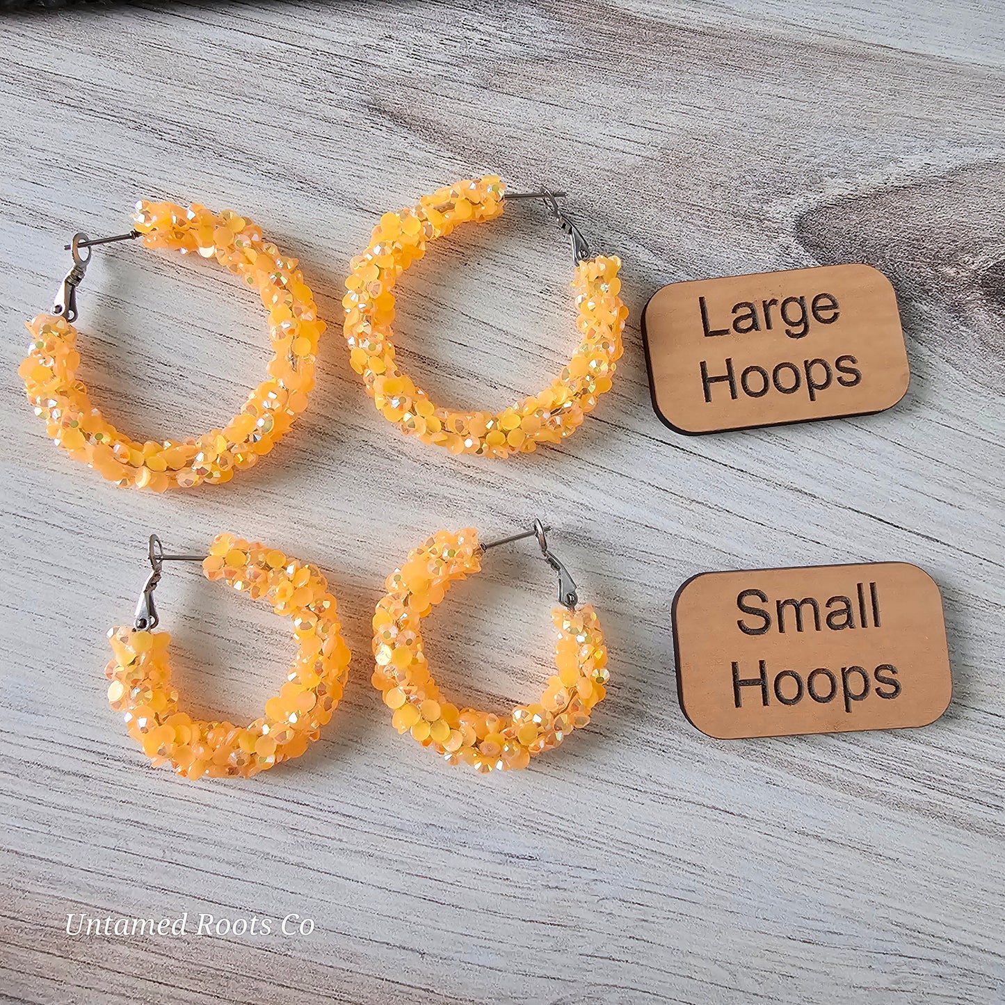 Light Orange Super Chunky Glitter Hoops