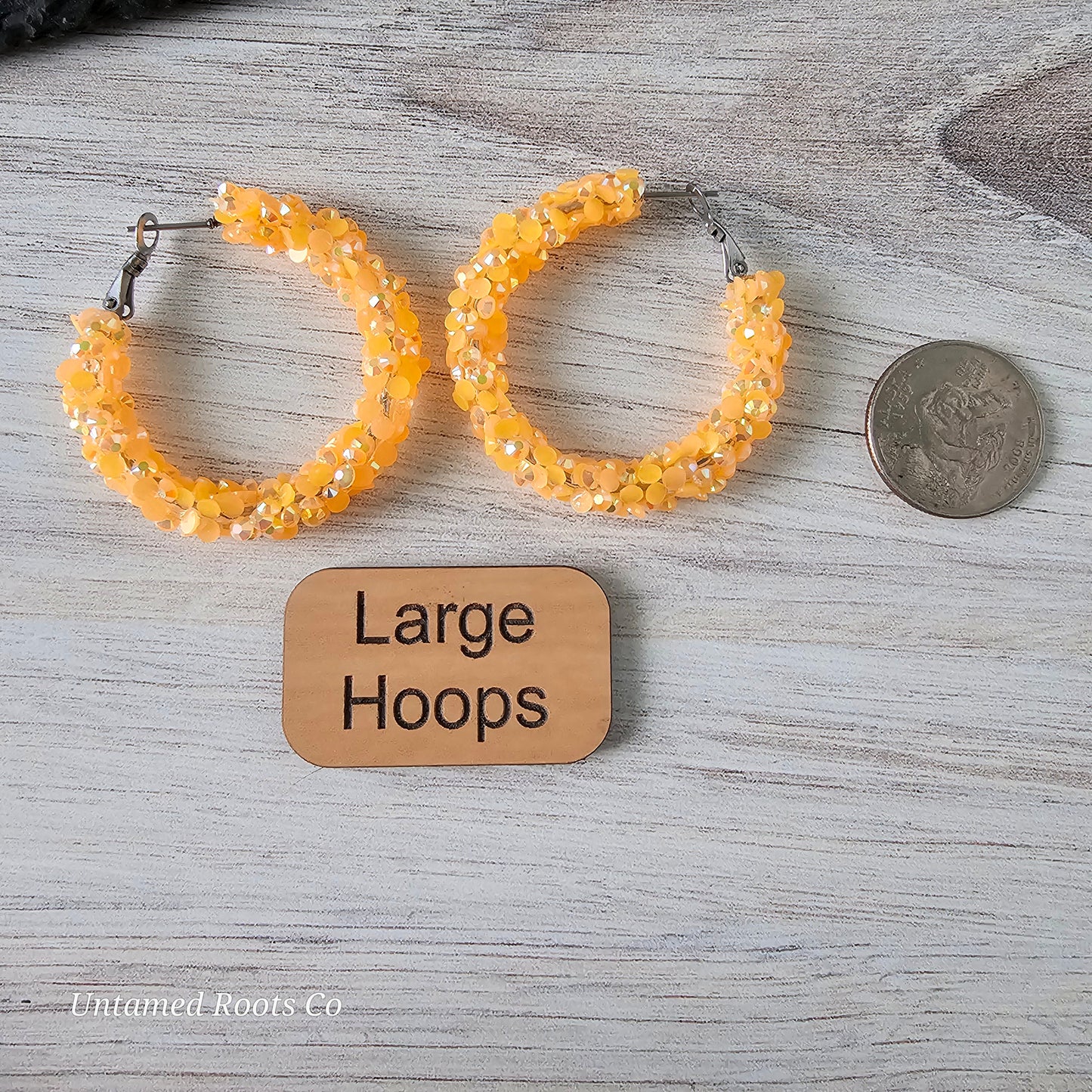 Light Orange Super Chunky Glitter Hoops (2 sizes)